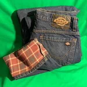 Dickies EUC relaxed fit flannel-lined jeans 32x30